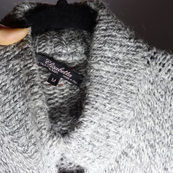 Elisabetta Collection Gray Knit Long Button Front Cardigan Sweater M - Picture 3 of 3